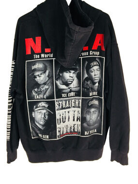 NWA Straight Outta Compton 1988-1990 Vintage Rap Hoodie Distressed Size XXL